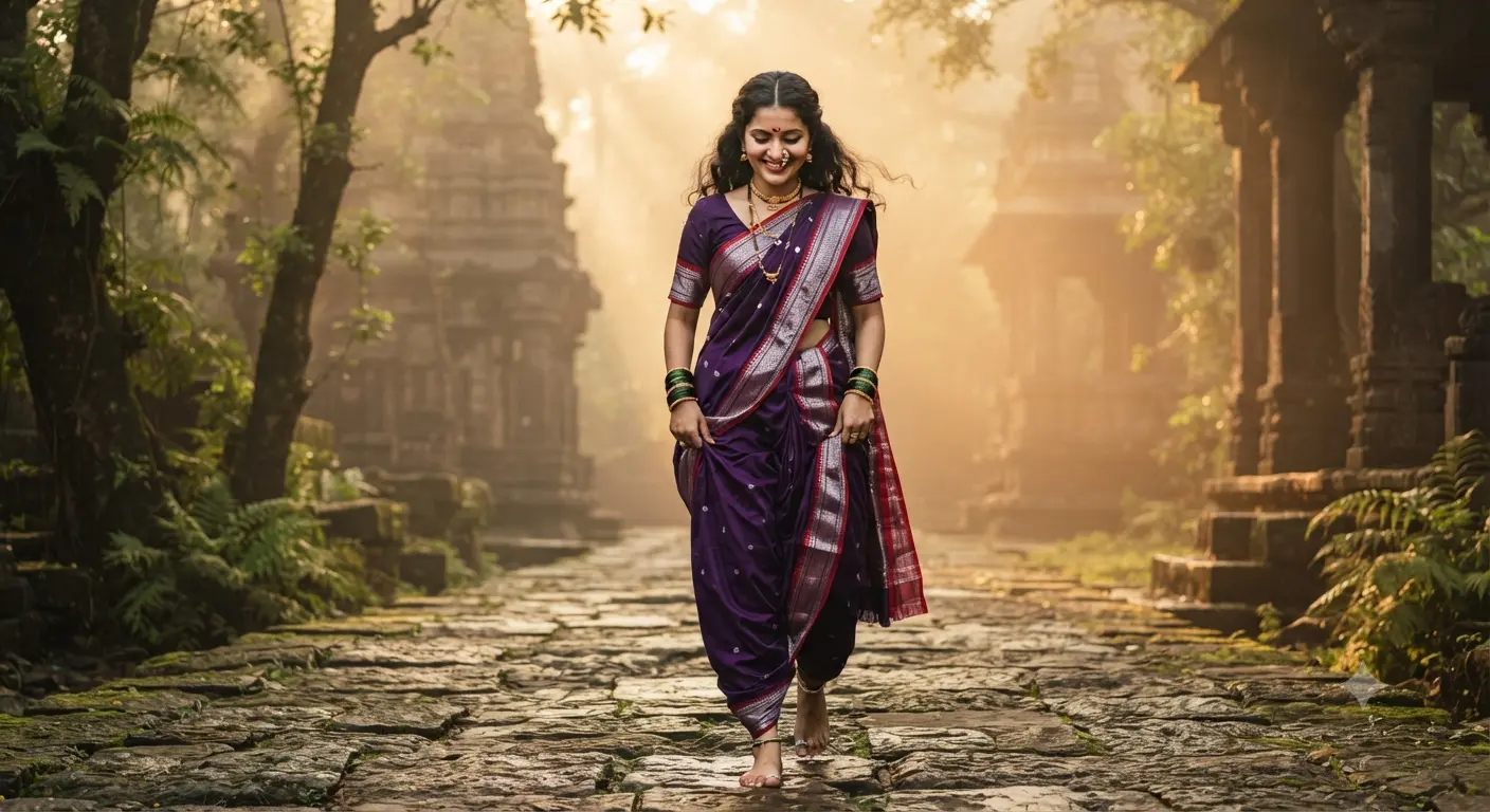 Maharashtrian Nauvari saree Woman